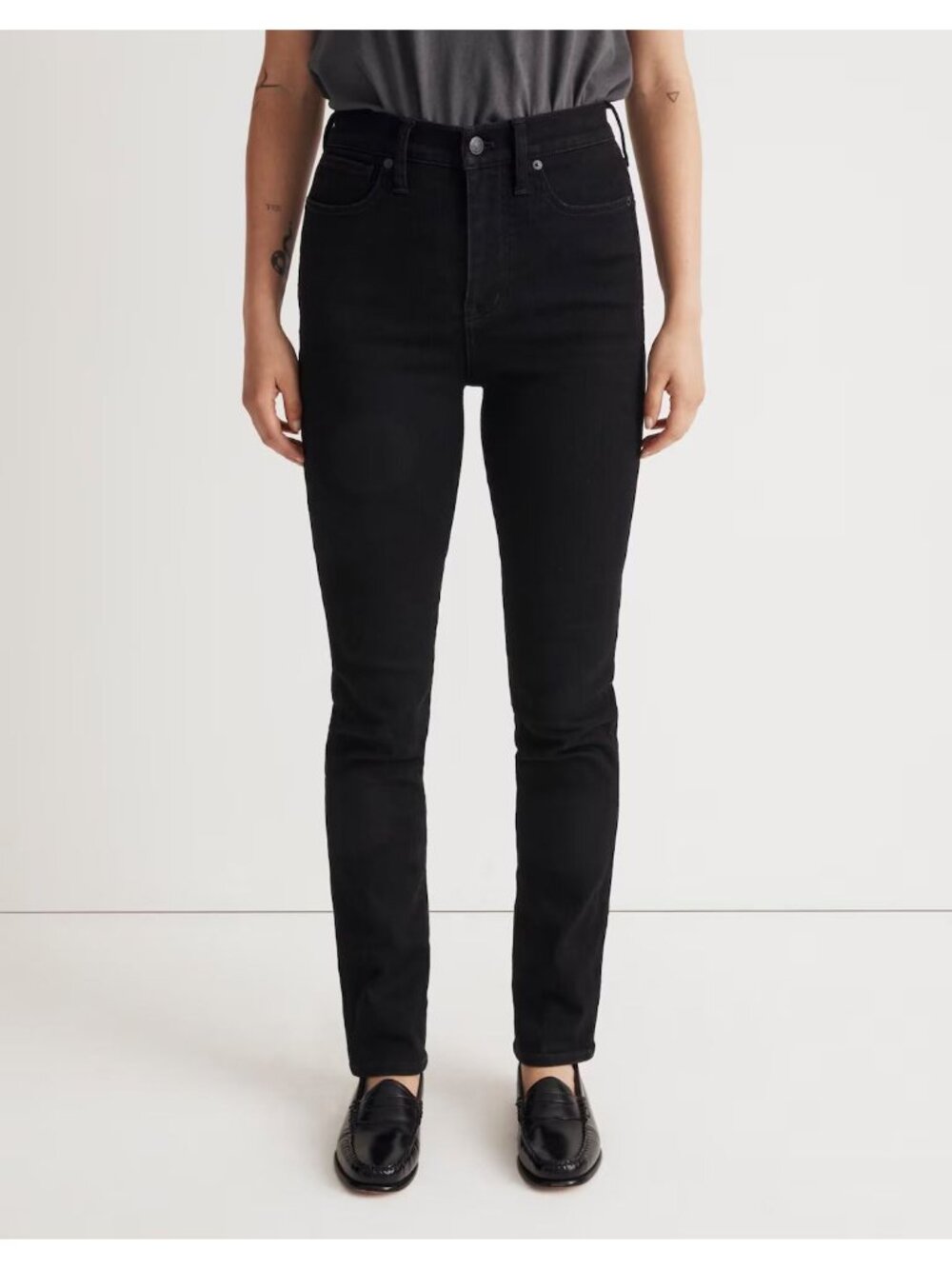 Madewell Stovepipe Jeans in Black Rinse Women's Size 26 NWT NM217